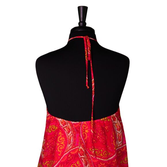 Show Me Your MuMu Katy Halter Dress Women's Multicolor Paisley Backless Boho S - Picture 8 of 9